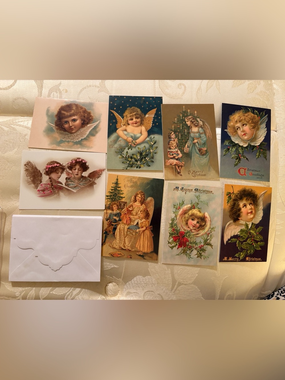 8   Victorian Vintage Style Greeting Note Cards w Envelopes Christmas New
